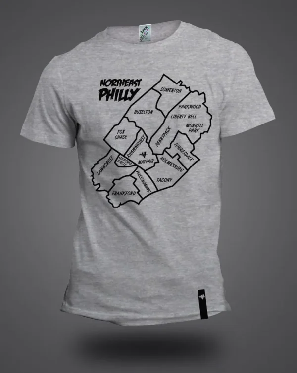 Northeast Philly Map Shirt (Heather Grey)