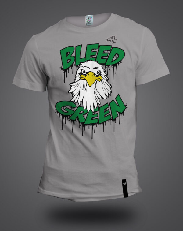 Bleed Green Swoop Shirt (Grey) | Art History 101 Clothing