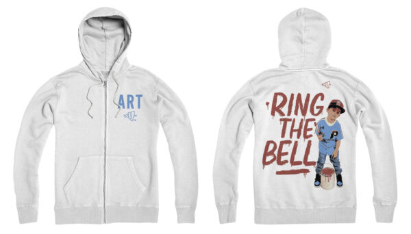 Ring the Bell Zip Up Hoodie (White)